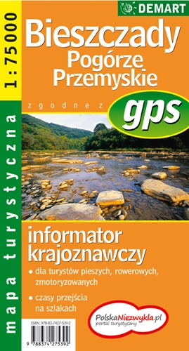 Bieszczady  i Pogórze Przemyskie mapa turystyczna plastik 1:75 000 - Opracowanie Zbiorowe | okładka