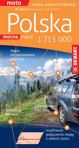 Polska mapa samochodowa 1:715 000 - Opracowanie Zbiorowe | okładka