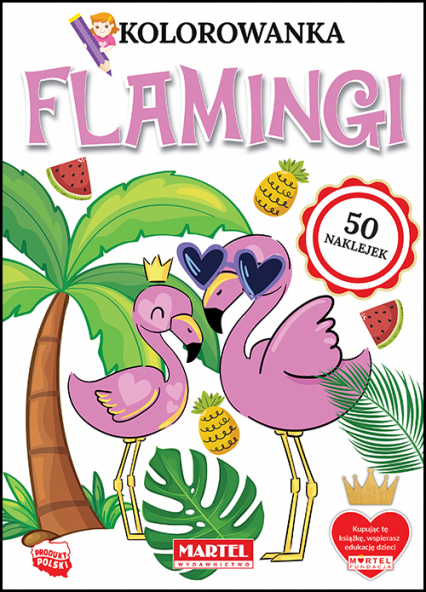 Flamingi. Kolorowanka z naklejkami - Katarzyna Salamon | okładka