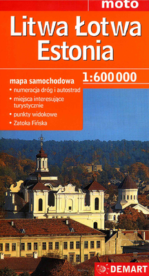 Litwa łotwa estonia mapa samochodowa 1:600 000 - Opracowanie Zbiorowe | okładka