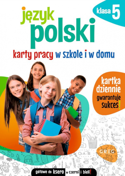 Język polski. Karty pracy w szkole i w domu. Klasa 5 -  | okładka