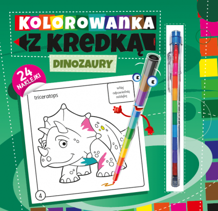 Dinozaury. Kolorowanka z kredką - Marcin Południak | okładka