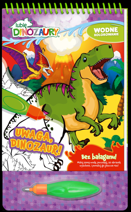 Uwaga, Dinozaur! Lubię Dinozaury. Wodne kolorowanie -  | okładka