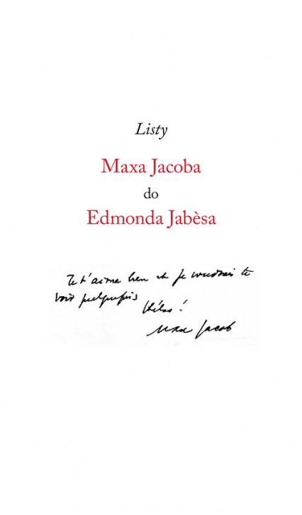 Listy Maxa Jacoba do Edmonda Jabesa -  | okładka