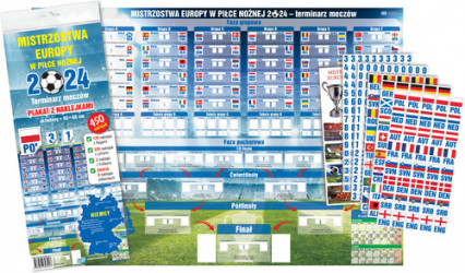 Terminarz meczów z naklejkami. Mistrzostwa Europy w Piłce Nożnej 2024 - Praca zbiorowa | okładka