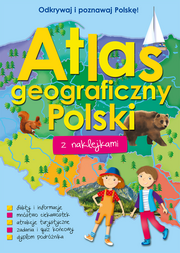 Atlas geograficzny Polski z naklejkami -  Opracowanie Zbiorowe | okładka