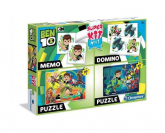 Superkit Ben 10 Puzzle 2x30 +Memo +Domino - | mała okładka