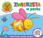 Zwierzęta w parku Kolorowanka z grubym obrysem, okrągłe naklejki, papierowa zabawka - Opracowanie Zbiorowe | mała okładka