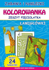 Kolorowanka Zeszyt pięciolatka Łamigłówki - Beata Guzowska, Bindek Marta | mała okładka