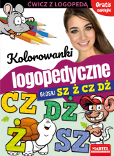 Kolorowanki logopedyczne Głoski Sz Ż Cz Dż z naklejkami - Magdalena Małecka, Wiatrowska Agnieszka | mała okładka