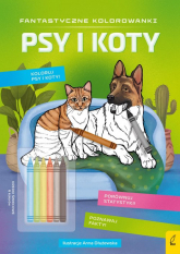 Fantastyczne kolorowanki z kredkami Psy i koty -  | mała okładka