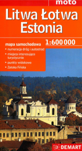 Litwa łotwa estonia mapa samochodowa 1:600 000 - Opracowanie Zbiorowe | mała okładka