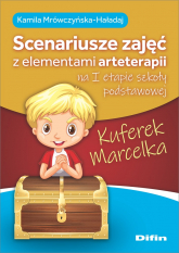 Kuferek Marcelka. Scenariusze zajęć z elementami arteterapii na I etapie szkoły podstawowej - Kamila Mrówczyńska-Haładaj | mała okładka