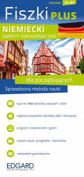 Niemiecki. Fiszki PLUS. Zwroty konwersacyjne dla początkujących. Poziom A1-B1 - Ewa Kędzierska | mała okładka