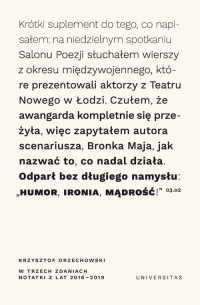 W trzech zdaniach Notatki z lat 2018/2019 - Krzysztof Orzechowski | mała okładka