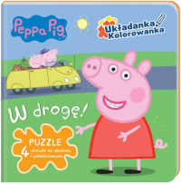 Peppa Pig Układanka - Kolorowanka W drogę. - Opracowanie Zbiorowe | mała okładka