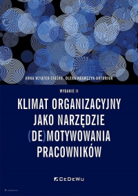 Klimat organizacyjny jako narzędzie (de)motywowania pracowników - Anna Wziątek-Staśko, Krawczyk-Antoniuk Olena | mała okładka